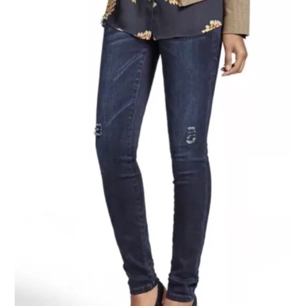 CAbi dusk destroyed dark denim jeans